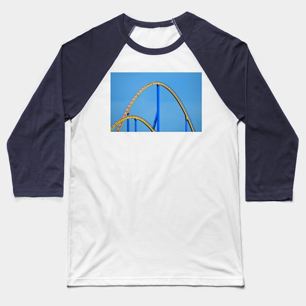 Roller Coaster Track Baseball T-Shirt by LaurieMinor